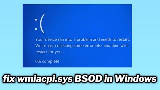 FIXED wmiacpisys BSOD in Windows PC [upl. by Athalia]