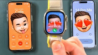 Apple Watch ULTRA  iPhone 15 Pro Max Unboxing  Incoming Call  Outgoing Call VS iPhone 14 Pro Max [upl. by Lyall711]