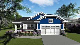 Bungalow House Plan 75257 at FamilyHomePlanscom [upl. by Evelinn]