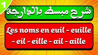 شرح مبسط بالدارجة لدرس Les noms en euil  euille  eil  eille  ail  aille [upl. by Tenn502]