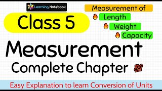 Class 5 Maths Chapter Measurement [upl. by Soilisav]