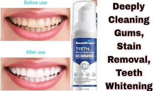 Teeth Whitening Foam ToothpasteblueberryflavorDentalcarenaturally healthy looking beautiful smile [upl. by Tallia]