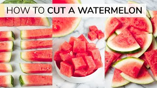 HOW TO CUT A WATERMELON  cubes triangles and sticks [upl. by Briny770]