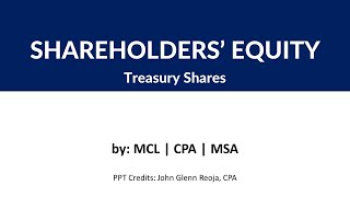 Shareholders EquityTreasury Shares [upl. by Cailly491]