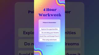 4 Hour Work week Important points [upl. by Jasmina291]