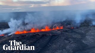 Aerial pictures show Hawaii’s Kilauea volcano erupting [upl. by Adnolat]