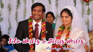 John Wesly and Blessie Wesly Marriage Video II JohnWesly II Telugu Christian Latest video [upl. by Arahk]