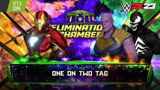 Iron Man Vs Thanos amp Venom  1 on 2 Handicap Match  WWE 2K23  RTX ON [upl. by Ponton20]