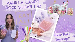 KAYALI VANILLA CANDY ROCK SUGAR 42 💜💕🍭🍬💕💜Wear Test Review  LayeringGourmand Vanilla Perfume [upl. by Rodge]