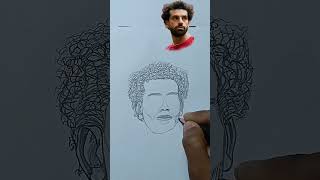 How to Mohamed Salah face drawing drawing art sketch [upl. by Ahsiken974]