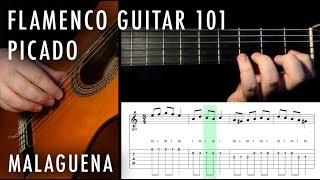 Flamenco Guitar 101  08  Picado Malaguena [upl. by Erdnaed]