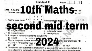 10th maths second mid term 2024 [upl. by Speroni]