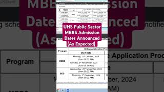 UHS Admission Schedule 202425 Announced aamirishaqonline uhsadmissions2024 [upl. by Fine]