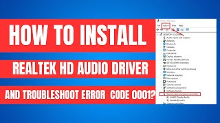 How To Install Realtek Hd Audio Driver Error Code 0001 2024 [upl. by Horn]