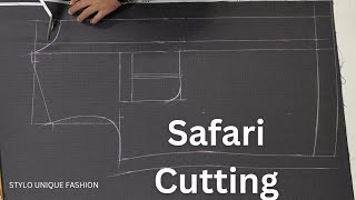 Fitting Safari Cutting  How to cut Safari suit Cutting [upl. by Barden]