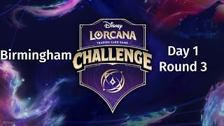 Round 3 Birmingham Disney Lorcana Challenge DLC Day 1 Swiss Rounds Set 5 Shimmering Skies Legal TCG [upl. by Kalli636]