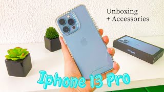 IPHONE 13 PRO Sierra Blue 128GB  Unboxing  Accessories [upl. by Tilney]