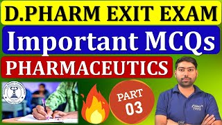 PHARMACEUTICS MCQs Part3 EXIT EXAM MCQ QUESTIONS  DPHARM EXIT EXAM exitexamquestions exitexam [upl. by Safier202]