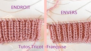 Tuto Tricot côtes perlées  Apprendre à tricoter des côtes 11 perlées Tricot point de base [upl. by Ledoux665]