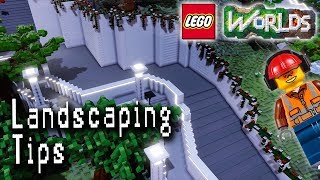 Designing and Building in Lego Worlds Landscaping and Building Sloped Roads [upl. by Spielman]