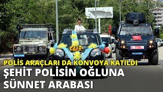 Emniyet müdürünün makam aracı şehit oğluna sünnet arabası oldu [upl. by Roybn]