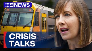 NSW Government and Rail Union to hold crisis talks over train shutdown  9 News Australia [upl. by Cosme]