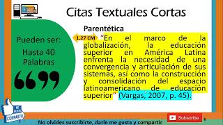 Citas Textuales Cortas [upl. by Aenert]