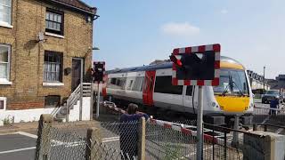 Saxmundham Albion street station and Chantry road Level crossing Suffolk 22818 [upl. by Dragon962]