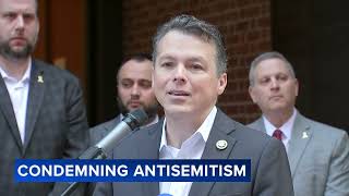 Leaders decry antisemitism after vandalism at historic Philadelphia synagogue [upl. by Zared445]