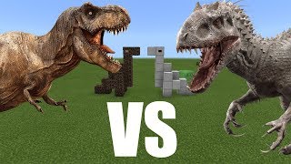 TRex vs Indominus Rex  Minecraft PE [upl. by Mcconnell]