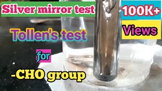 Tollens Test  Silver mirror test for Aldehyde  Test for CHO group [upl. by Acinnor]