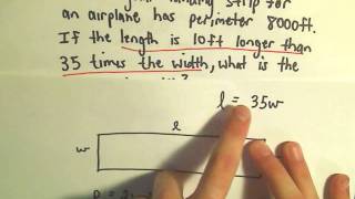 Word Problem Involving the Perimeter of a Rectangle  Ex 2 [upl. by Boycie967]