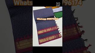 Kanchi Cotton Korvai checked sarees whatsapp 8939796174 [upl. by Haonam]