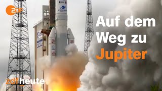 Rakete gestartet JupiterSonde quotJuicequot auf Europas größter Planetenmission [upl. by Inram]