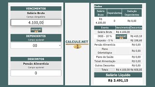 Cálculo Salário Líquido  Calculadora atualizada [upl. by Anaerdna987]