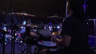 Emy Syahmi  Massacre Conspiracy  Risen From The Grave Live DrumCam at Rock The World 16 [upl. by Ynatsyd]