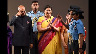 President Kovind presented the Nari Shakti Puraskar to IAF’s first women fighter pilots [upl. by Manus37]