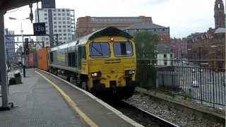 Freightliner Class 66 train at Manchester Piccadilly [upl. by Jeunesse]