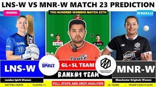 LNSW vs MNRW Dream11LNSW vs MNRW Dream11 Prediction London vs Manchester 23th T20 Match Today [upl. by Mide]