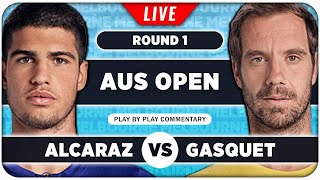 ALCARAZ vs GASQUET • Australian Open 2024 • LIVE Tennis PlaybyPlay Stream [upl. by Mycah312]