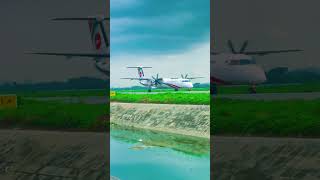 Dash8 biman Bangladesh Airlines bangladeshairlines aviation dhakaairport [upl. by Gamin80]