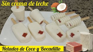 Helados de Coco con bocadillo  Como Hacer Helados de Coco para Negocio [upl. by Natiha]