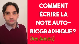 Comment écrire une note autobiographique [upl. by Aurora]