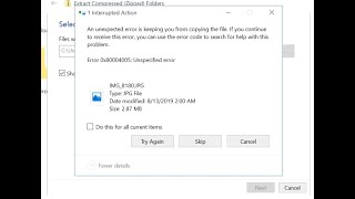 0x80004005 Unspecified ErrorFix An Unexpected Error is keeping you from Copying the file Windows 10 [upl. by Dulcie]