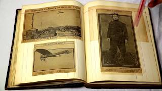 c1910 Scrapbook Early Aviation Dirigibles Biplanes Balloonists [upl. by Brunella]