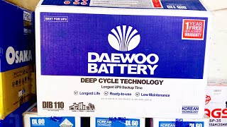 Daewoo battery deep cycle  DIB 110 ready to use [upl. by Ahsied]