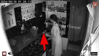 The real ghost in the kitchen has been recorded on CCTV They got scared when they saw the ghost live [upl. by Onivag658]