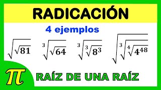 Radicación  raíz de una raíz  Radicación de radicales  ejercicios resueltos [upl. by Hillary]