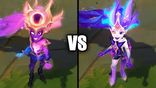 Dark Star Zoe vs Star Guardian Zoe Skins Comparison League of Legends [upl. by Aruam]