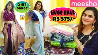 Meesho Saree haul  SilkChiffonGeorgette Saree haul  Messho Saree Review  Online Saree haul [upl. by Gylys]